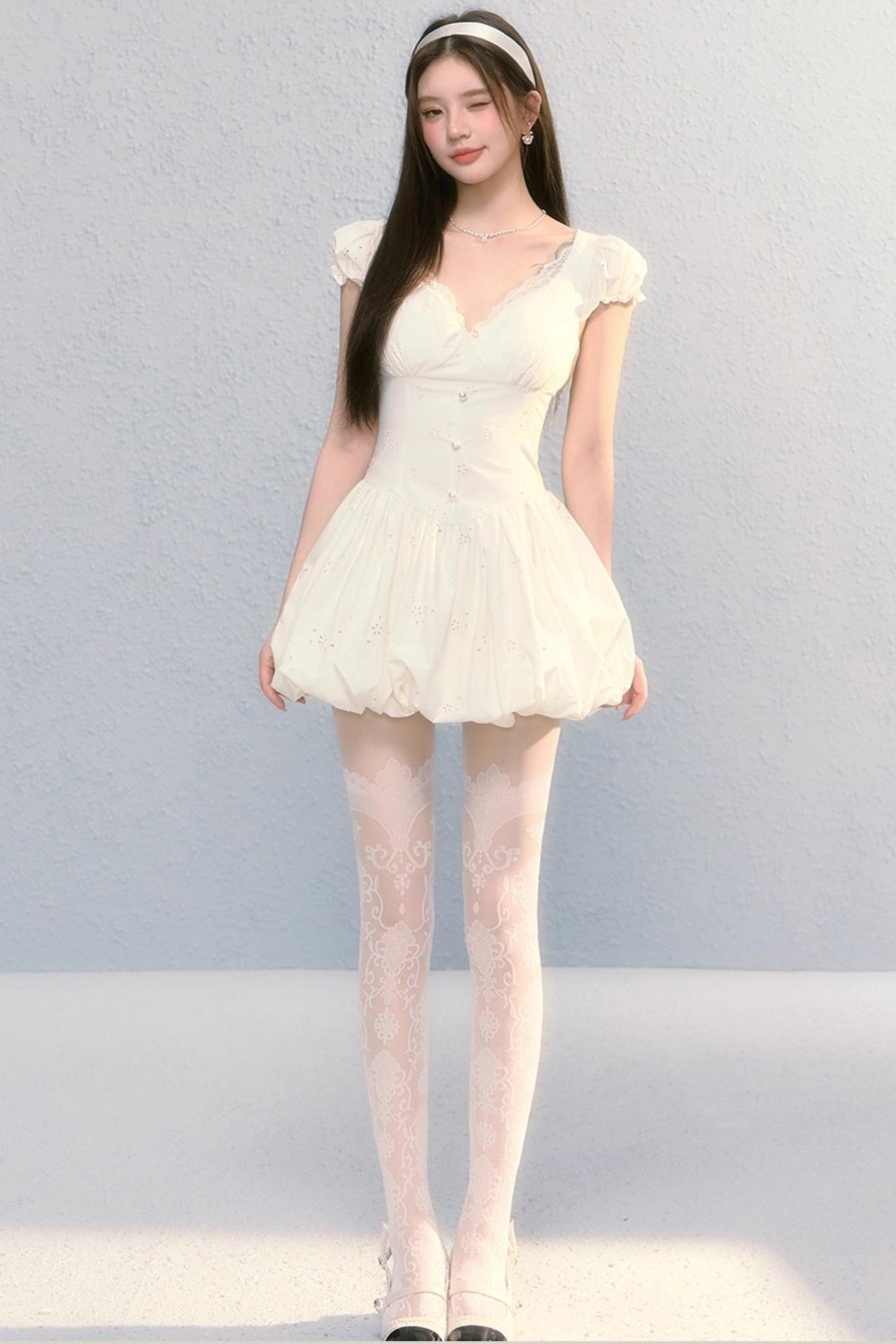 First Love Pure Waist Little White Summer Dress