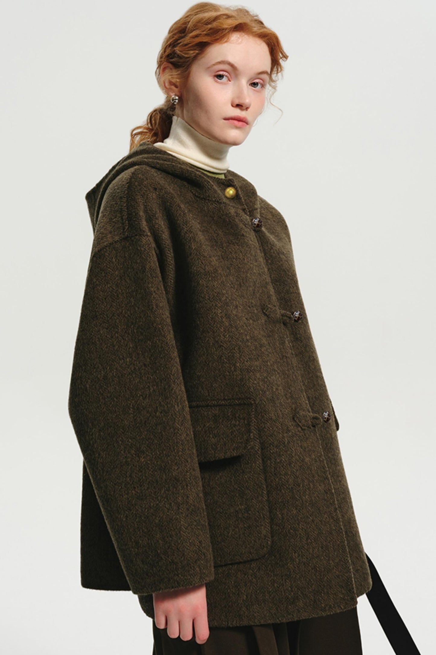 Reversible Australian Wool Hooded Coat