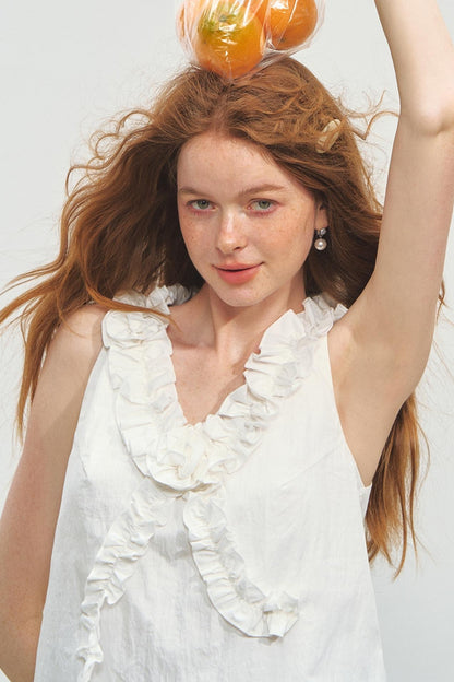 French V-Neck Lace Top