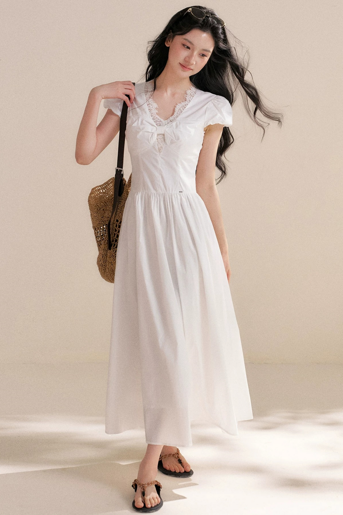 Lace Patchwork A-Line Dress