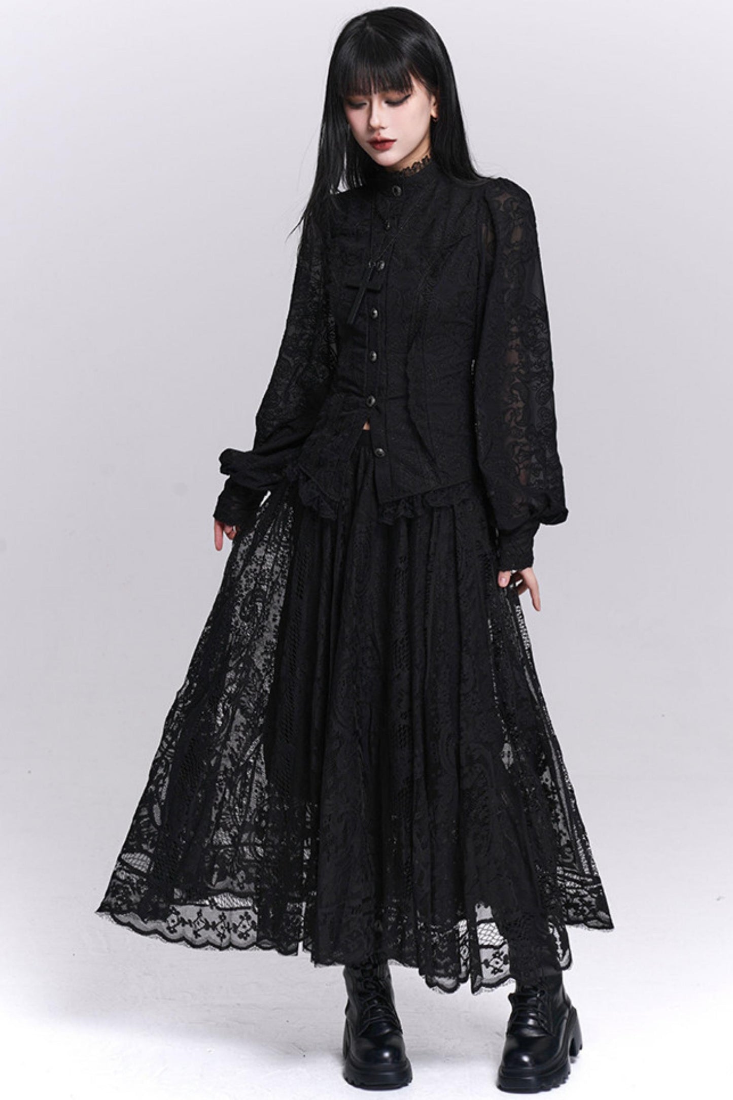 Dark Gothic Jacquard Shirt
