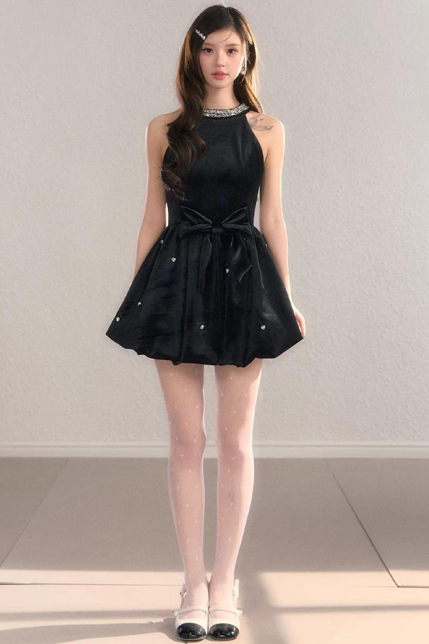 Highlight Halter Neck Puff Dress