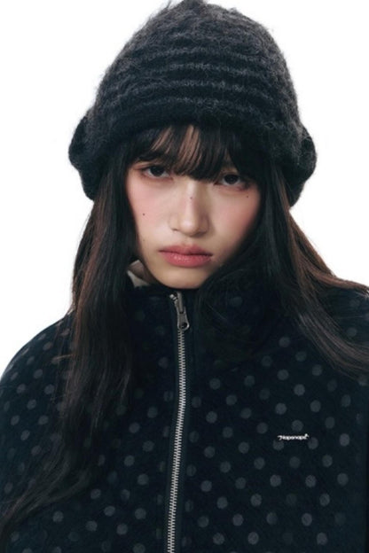 Polka Dot Woolen Reversible Jacket