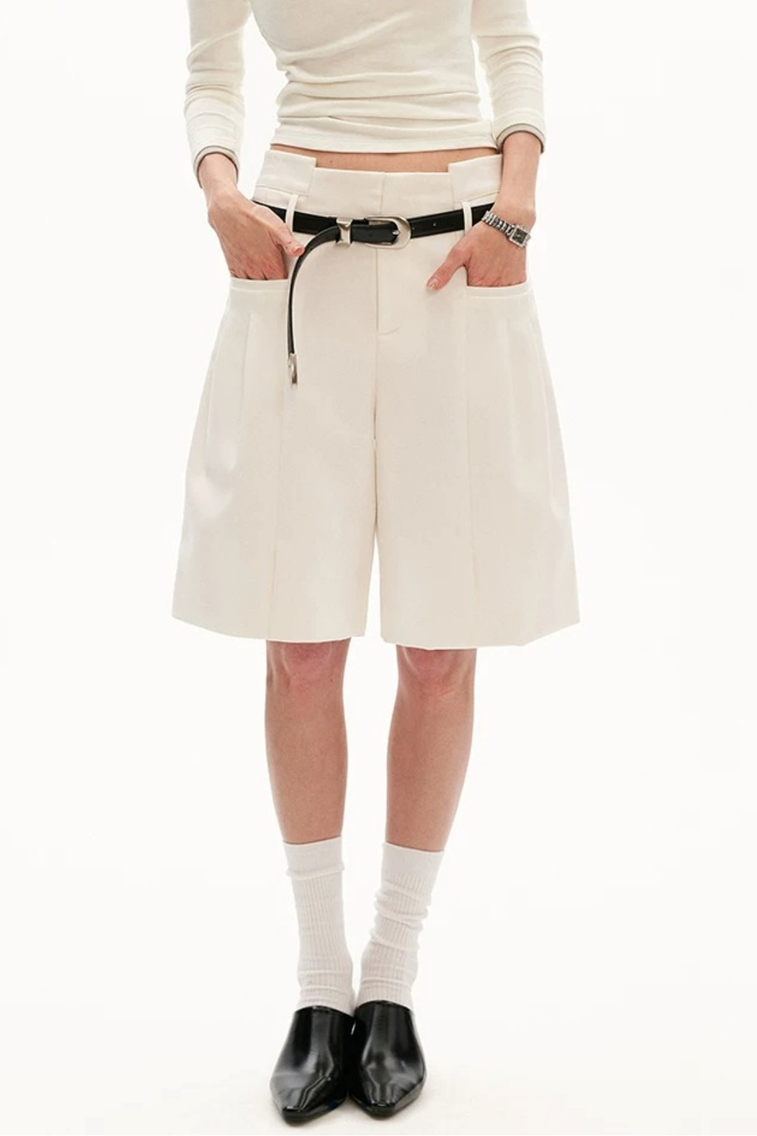 Stretch Twill Drape Shorts