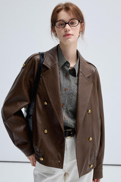 Retro Brown Leather Jacket