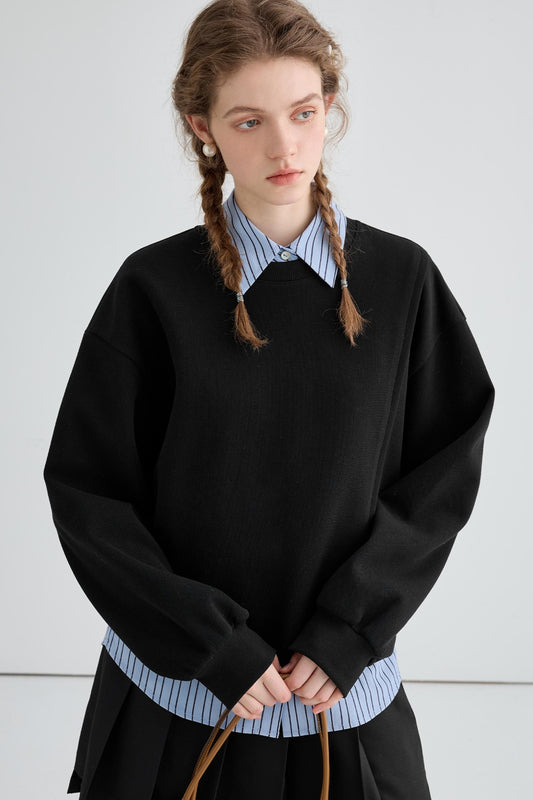 American College Style Two-Layer Sweatshirt