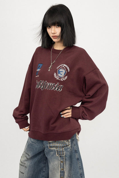 Vintage Gray Crew Neck Top