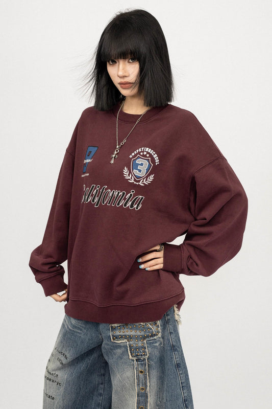 Vintage Gray Crew Neck Top