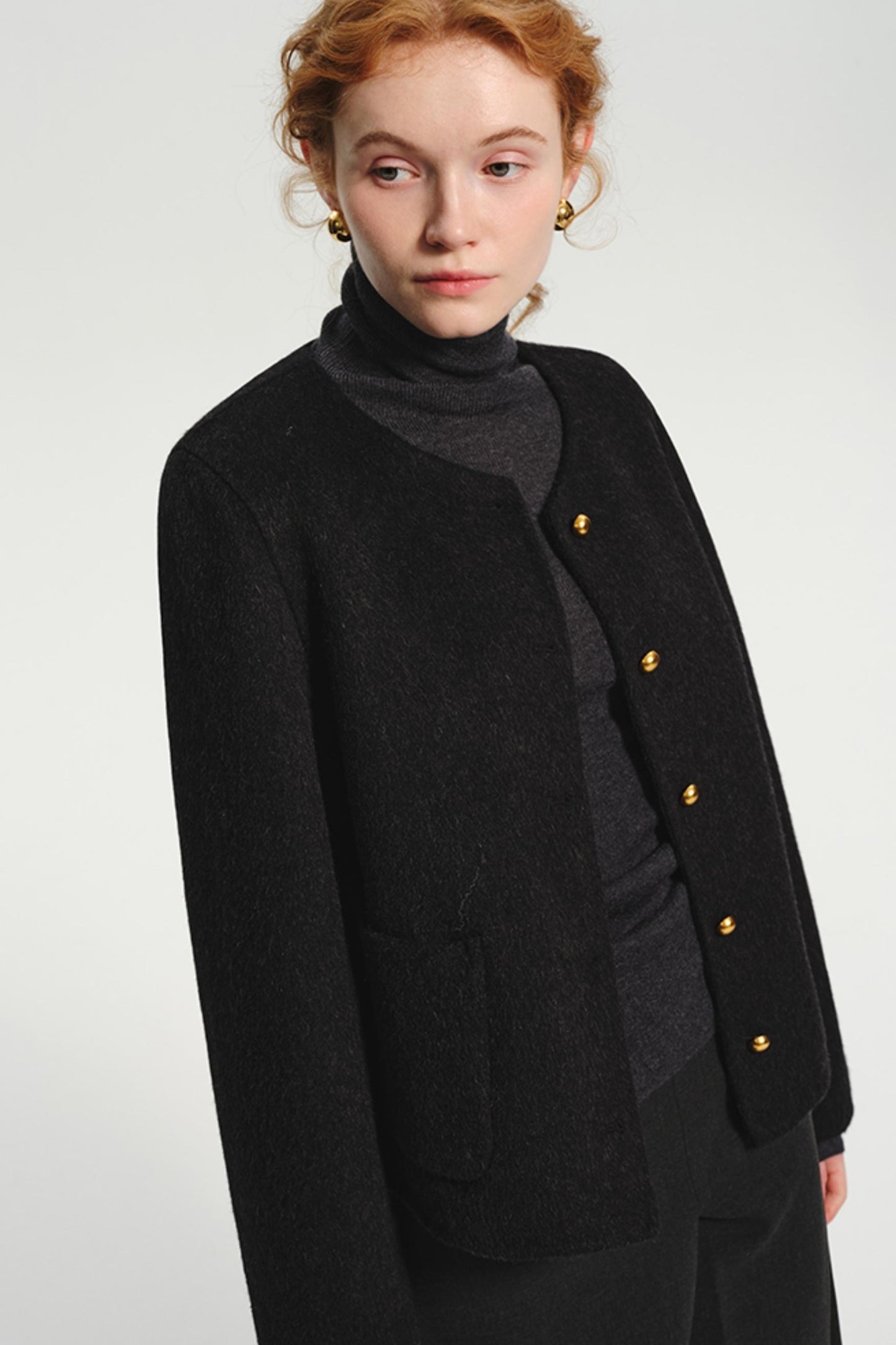 Small Fragrance Woolen Reversible Jacket