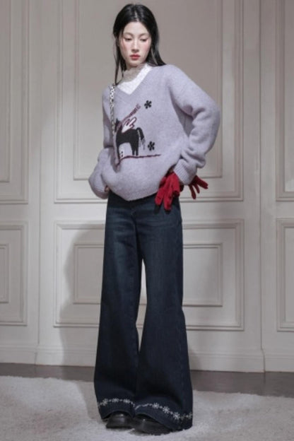 Snowy Night Wool Sweater