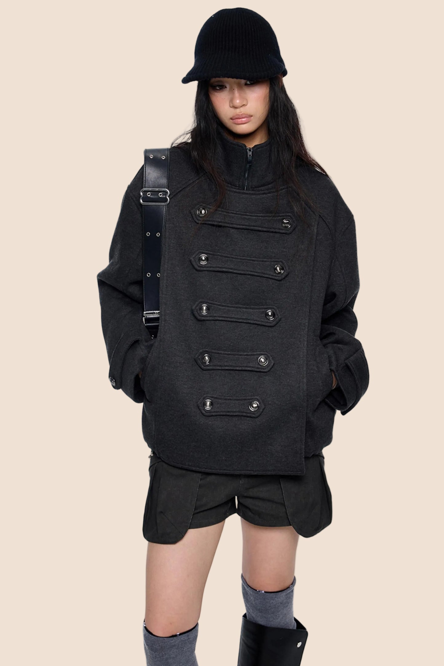 Silhouette Pleated Wool Coat