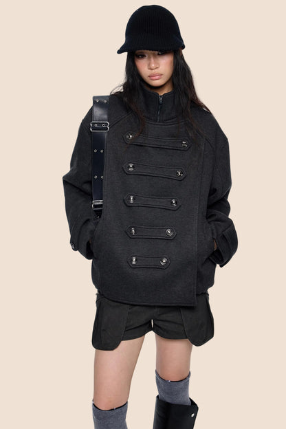 Silhouette Pleated Wool Coat