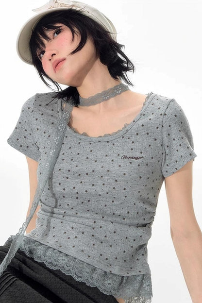 Star Lace Sweet Shirt