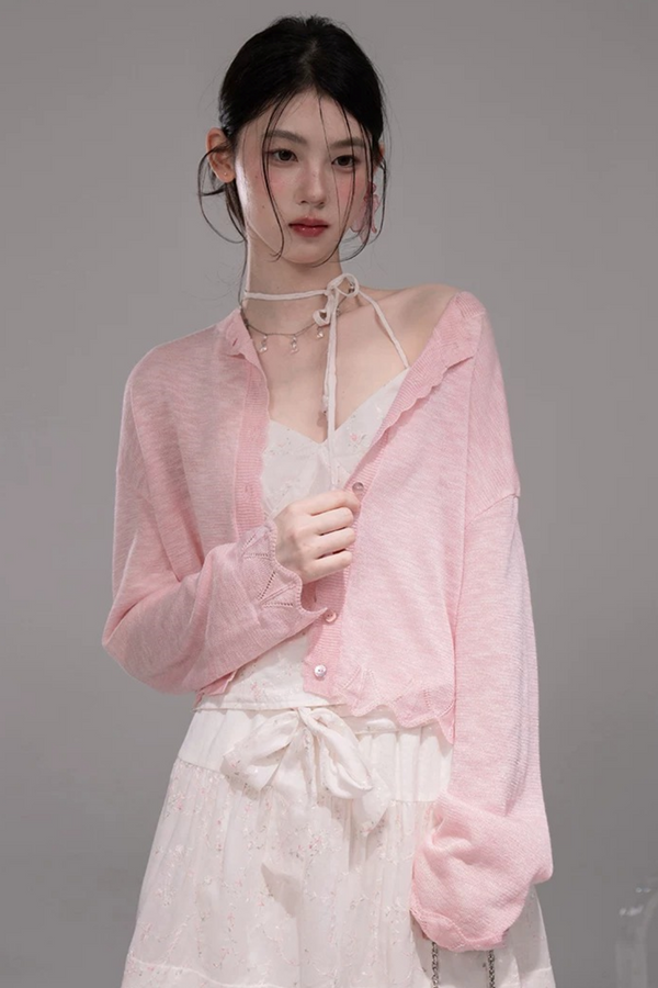 Peach Star Knit Cardigan