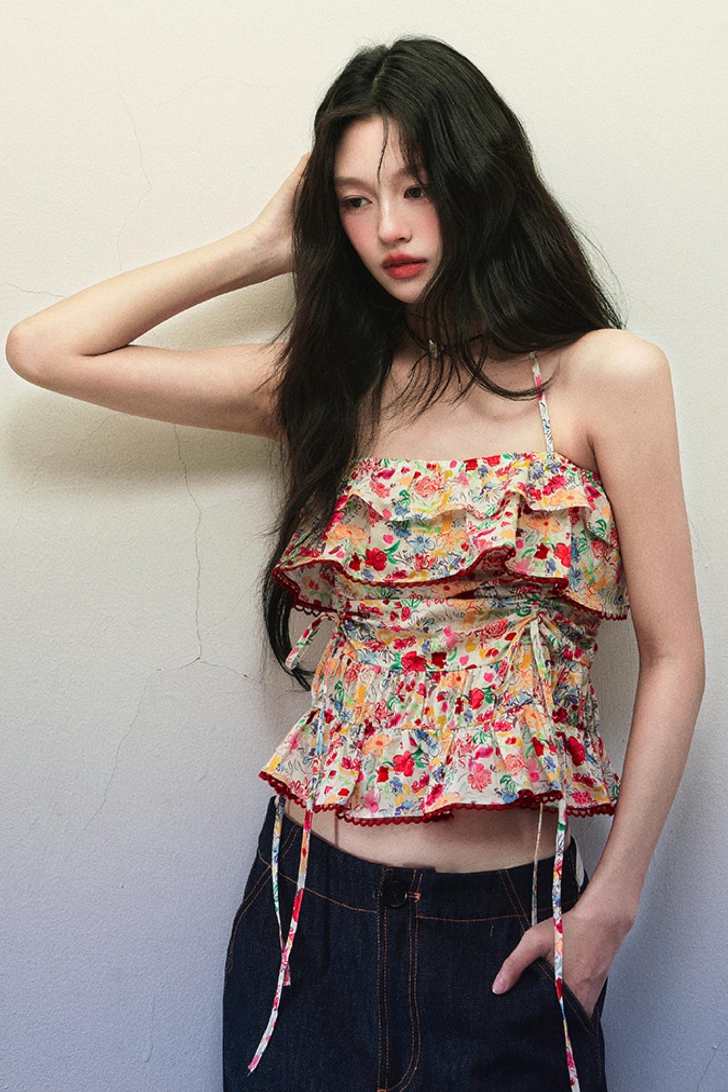 Ruffle Floral Camisole