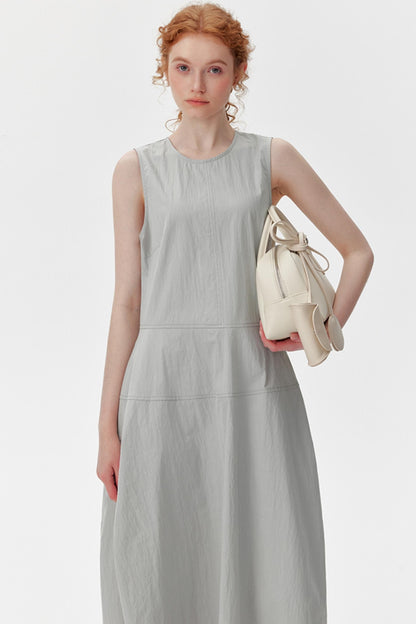 Sleeveless Gray A-Line Dress