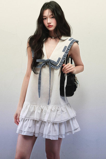 Layered Ruffle A-Line Dress