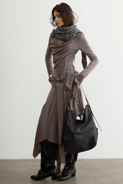 Classical Pleated Patchwork Skirt Set-Up