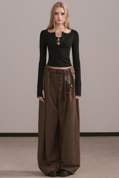 Lyocell Lace Zipper Top