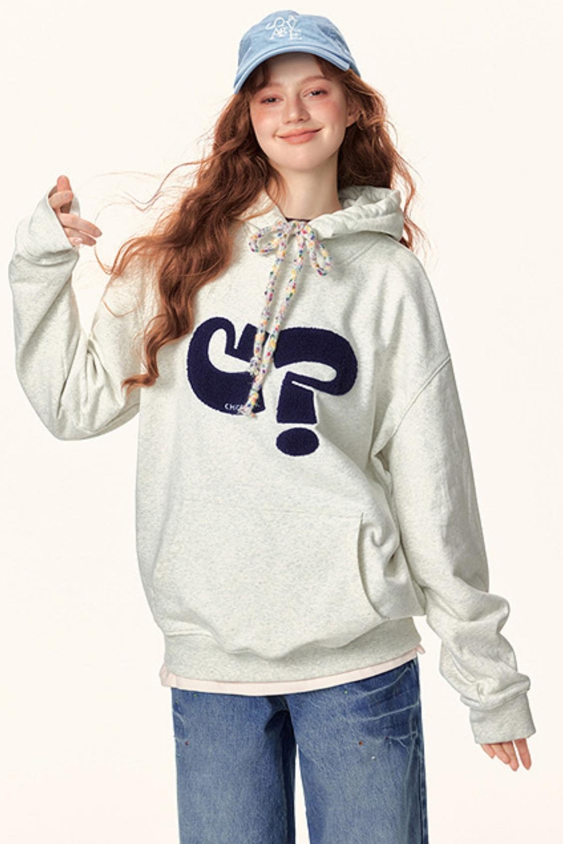 Symbol Print Hooded Sweatshirt