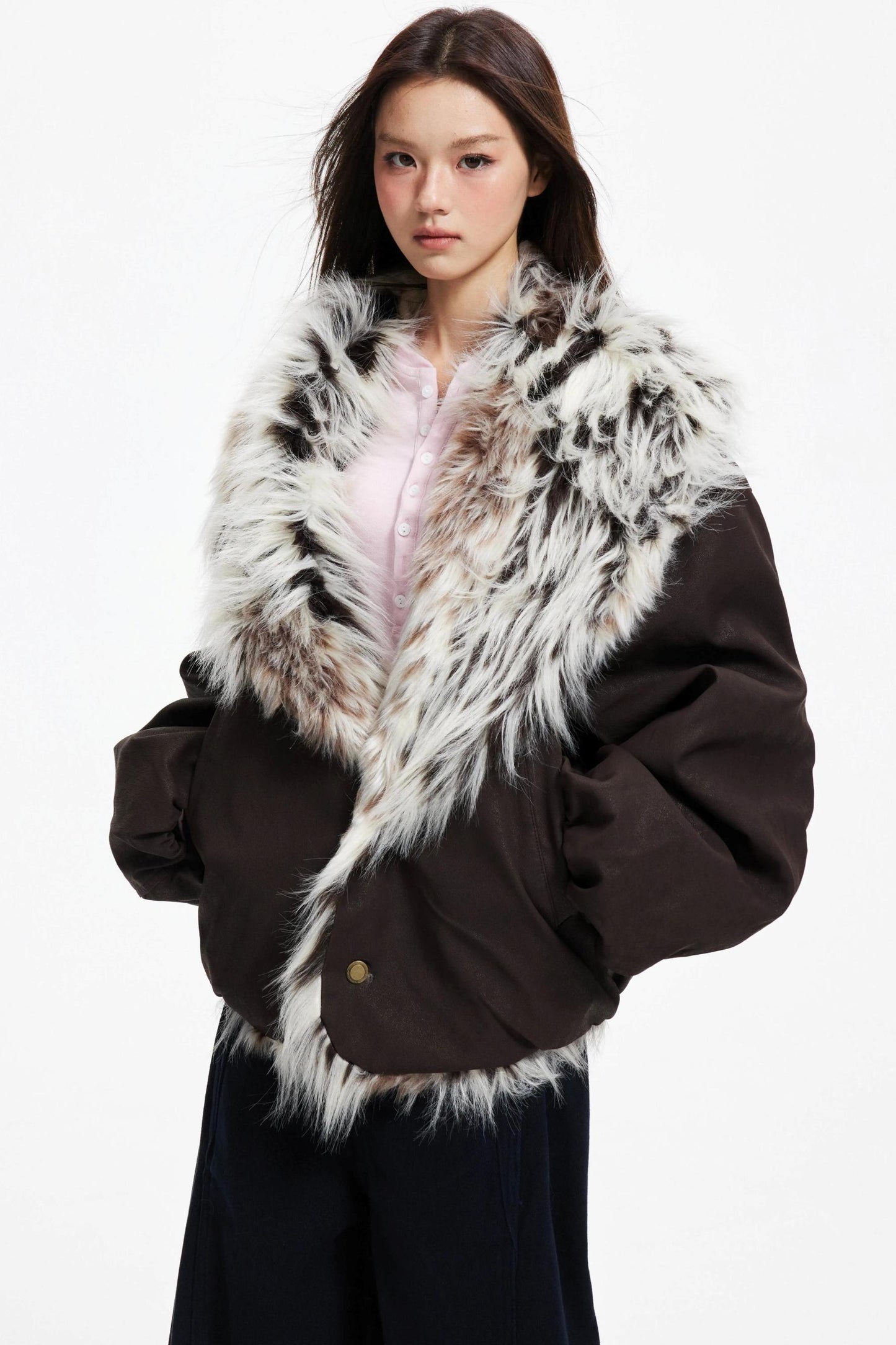 Winter Luxe Fur Collar Jacket