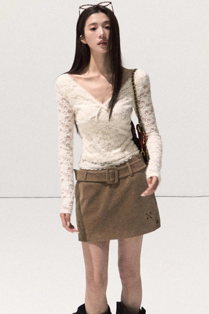 Lace Knit Sweater Top