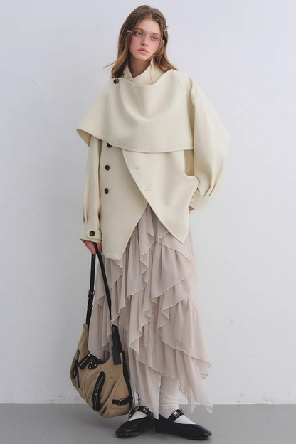 Irregular Ruffled Chiffon Skirt