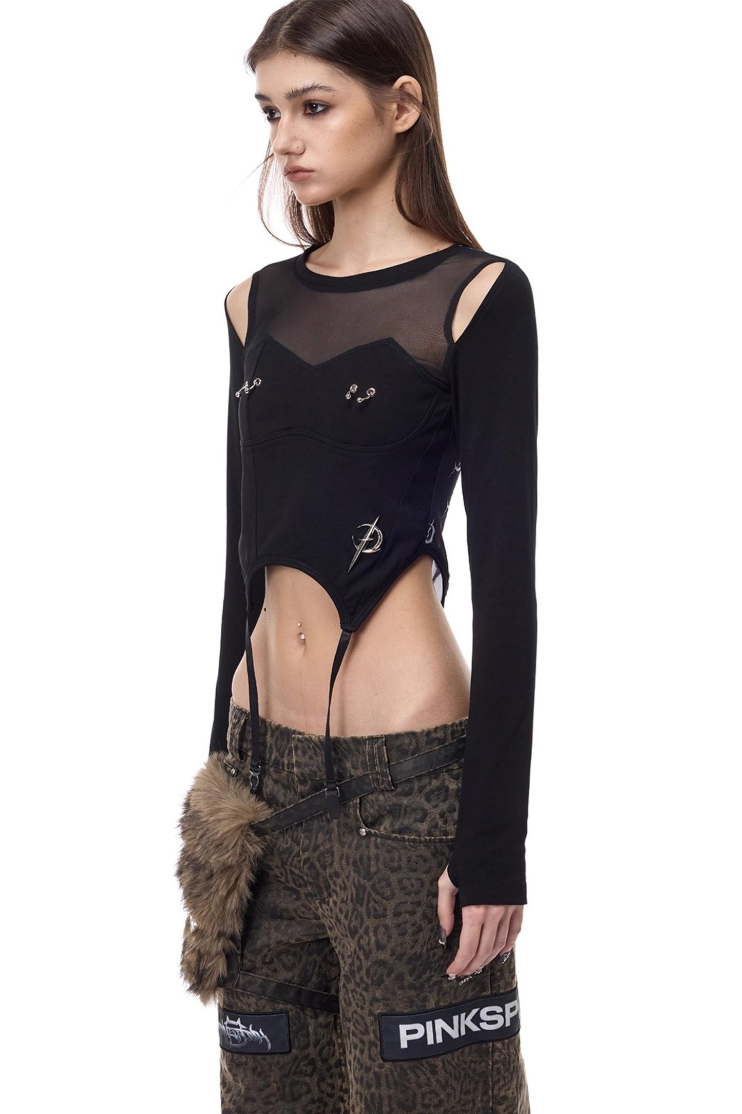 Electric Moon Mesh Top