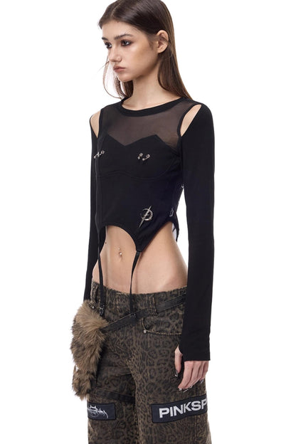Electric Moon Mesh Top