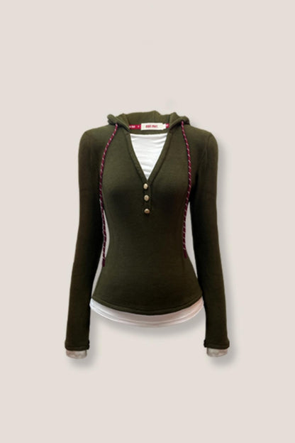 Tears Knit Top & Wide-Leg Pants Set-Up