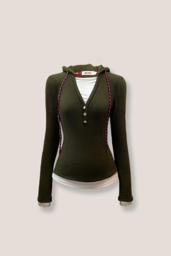 Tears Knit Top & Wide-Leg Pants Set-Up