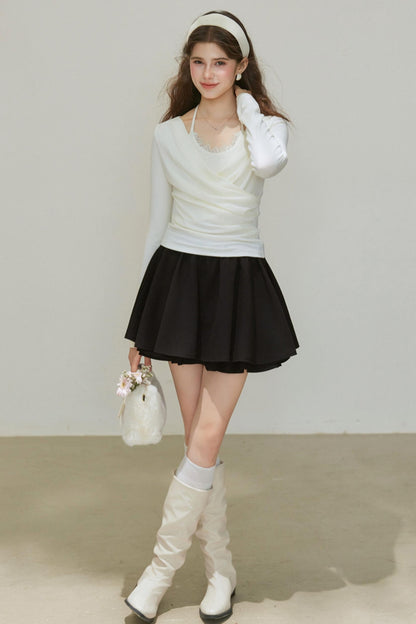 White Wool Blend Top