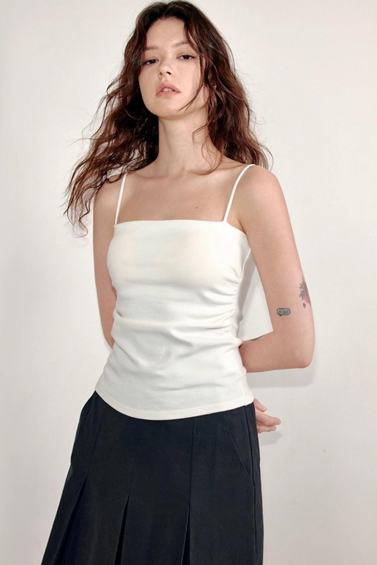 Pleated Cotton Camisole