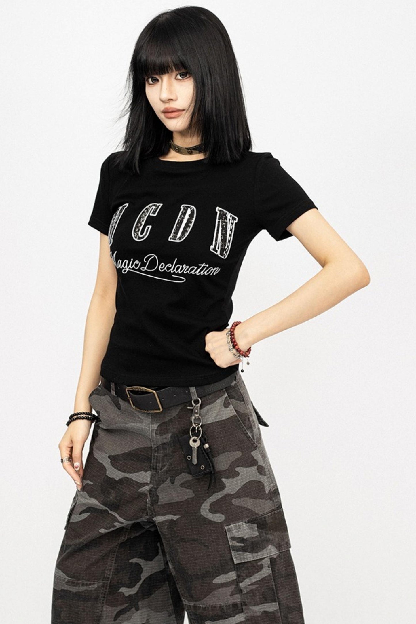 American Retro Summer Black T-Shirt