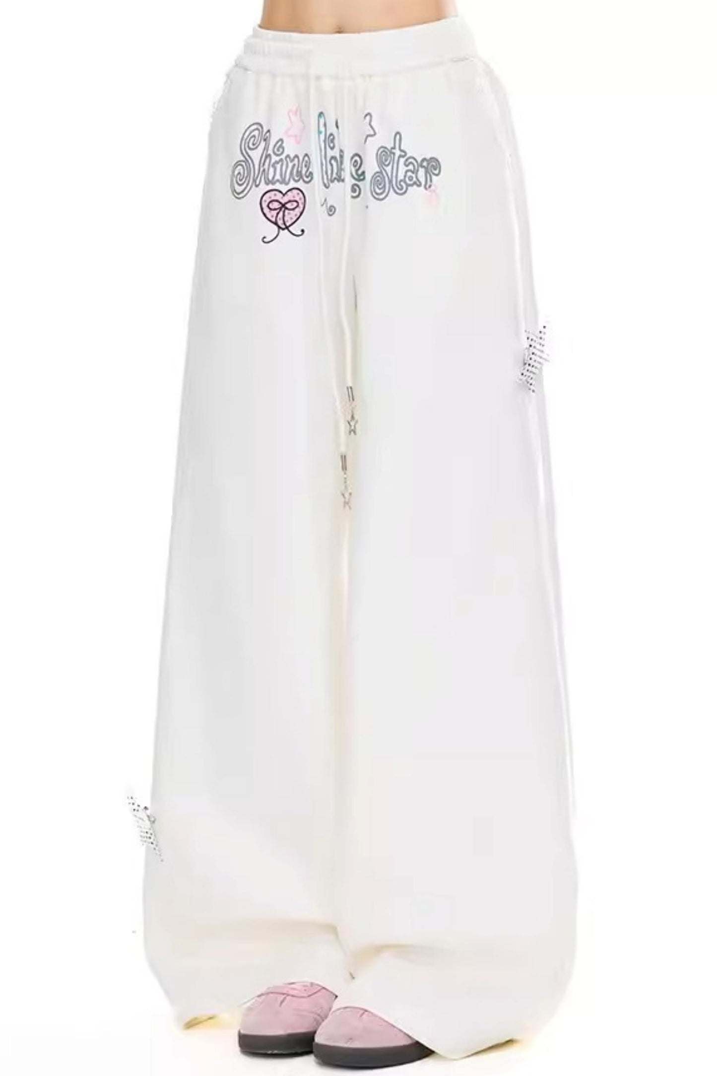 Star-Decorated Drapey Pants