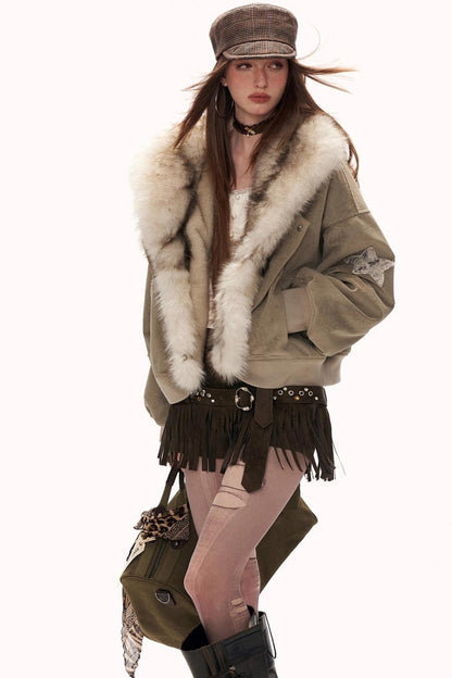 Suede Fringe Tassel Shorts