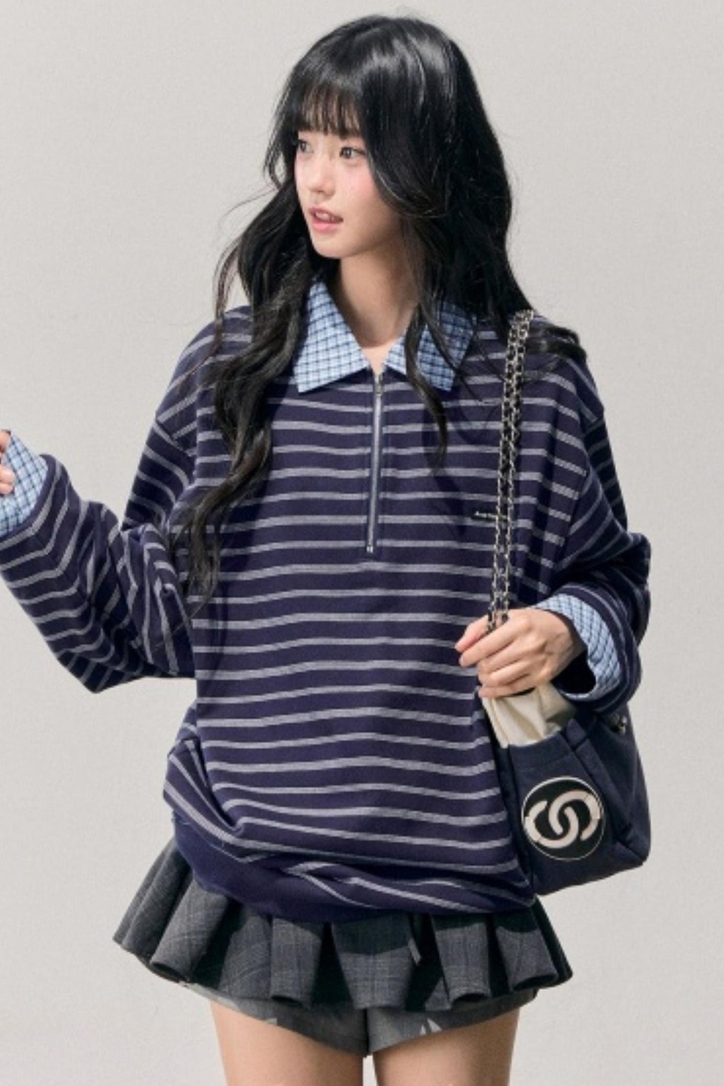 American Striped Polo Top