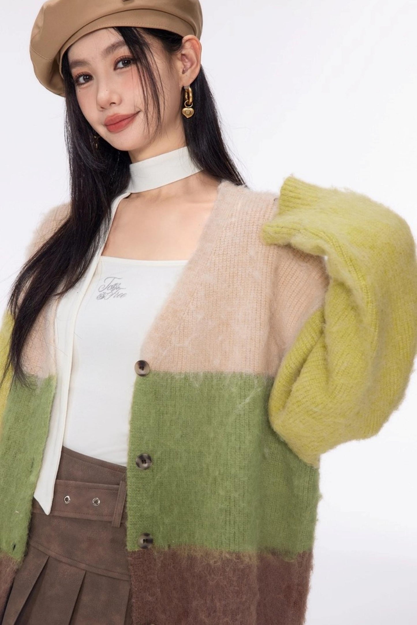 Vintage Lazy V-Neck Cardigan