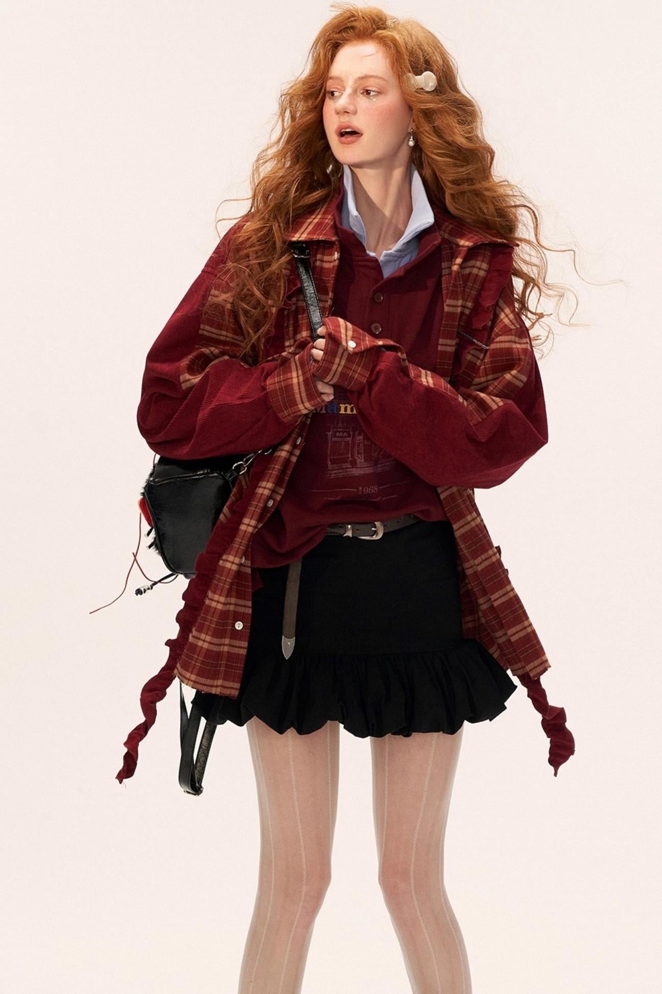 Button Lapel Polo Sweatshirt