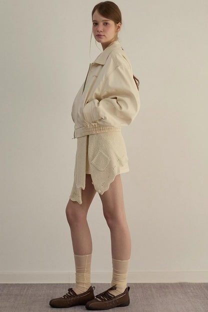 Embroidered A-line Duo Coat Skirt Set-Up