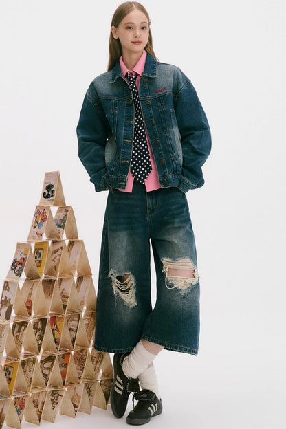 Vintage Denim Wide-Leg Jeans