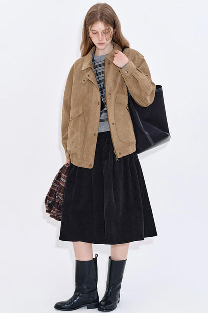 Retro Suede Quilted Jacket