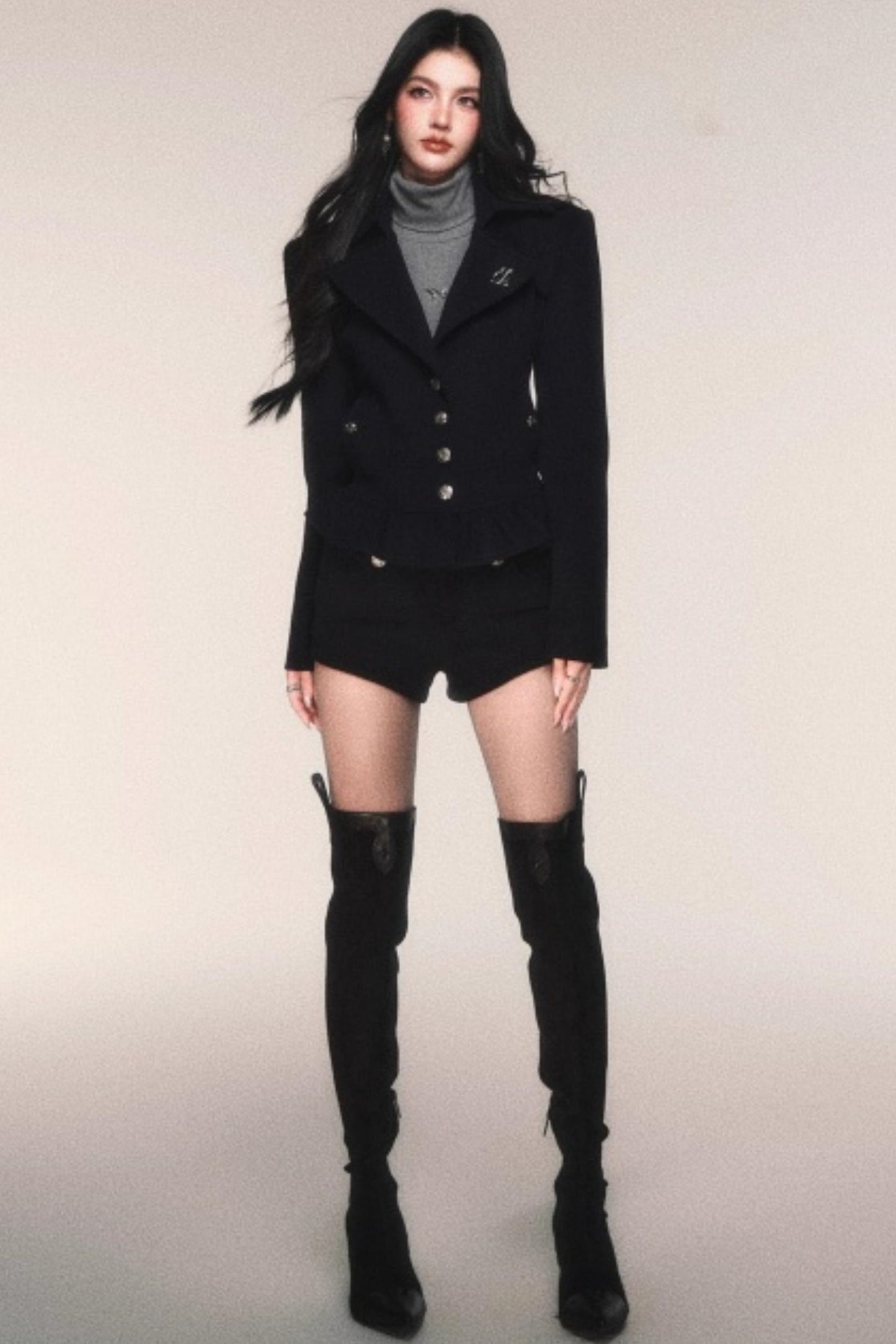 Retro Navy Wool Blazer Set-Up