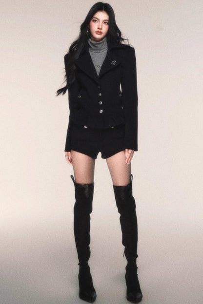 Retro Navy Wool Blazer Set-Up