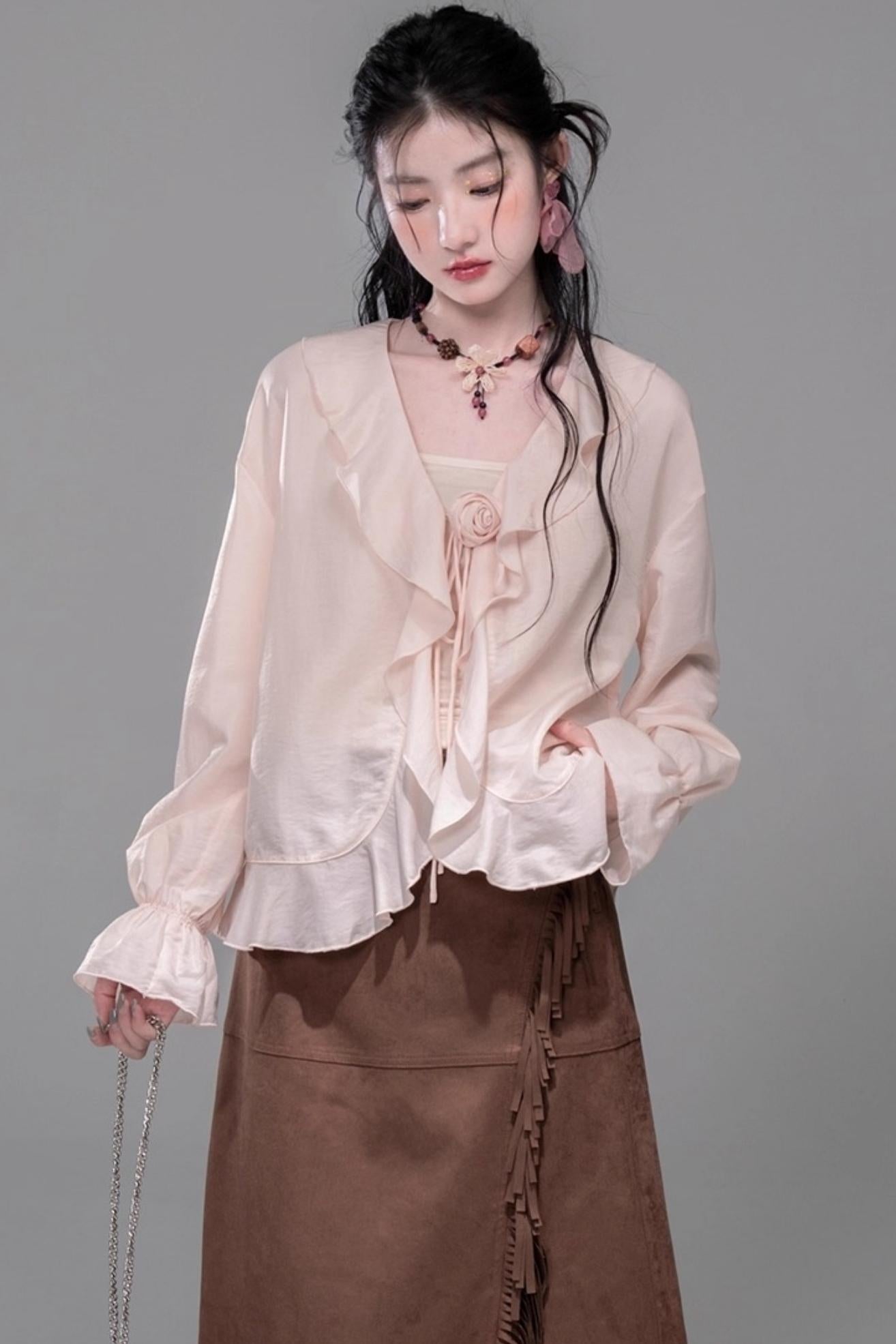 Peony Ruffle Cardigan