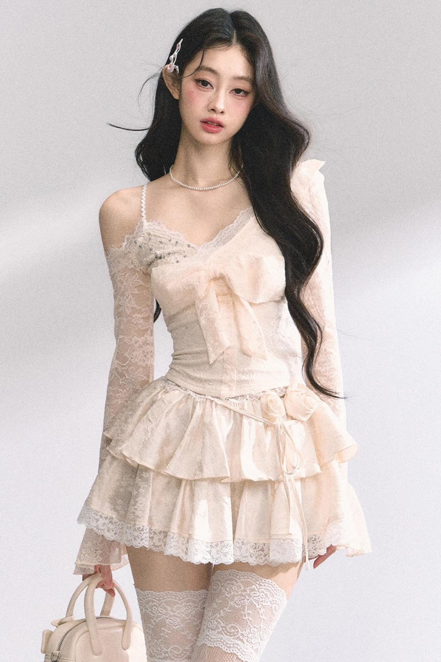 Floral Lace Bustier Skirt