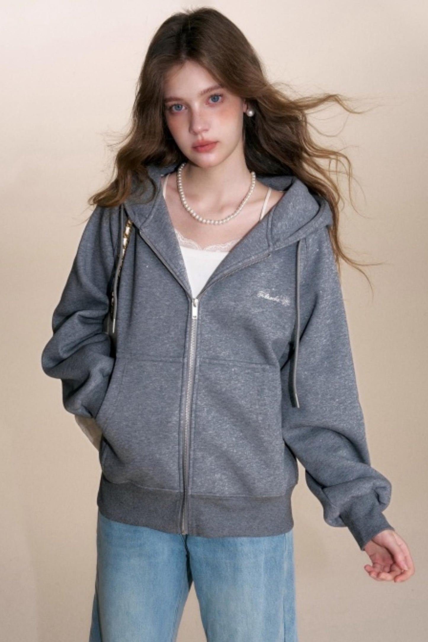 Fine Glitter Hooded Jacket