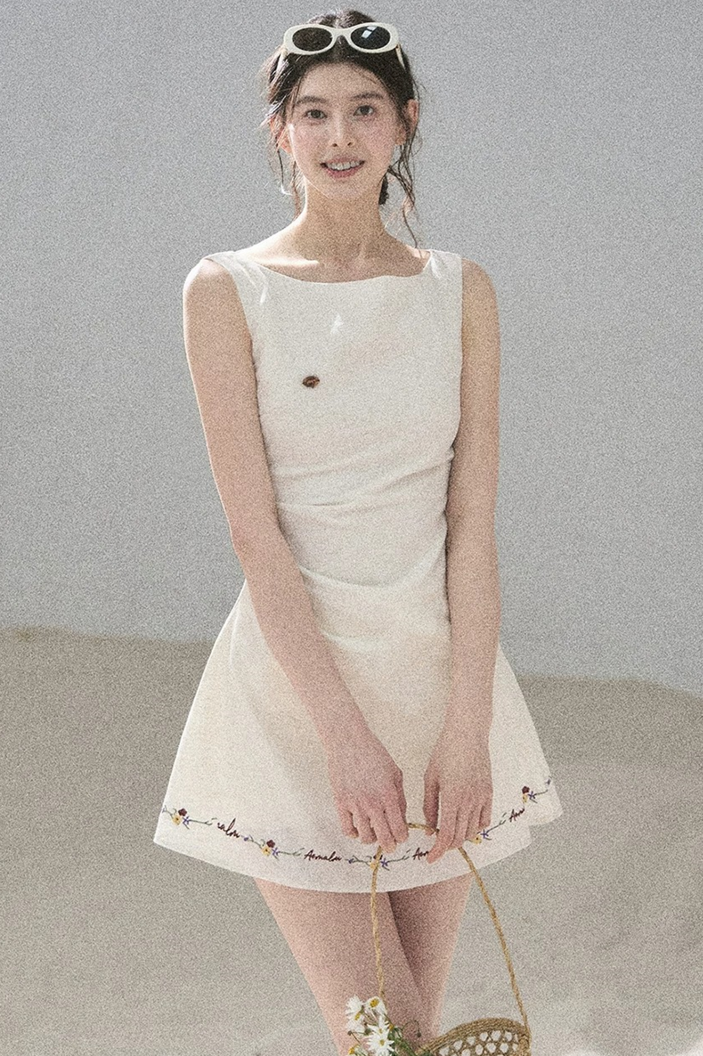 French Embroidery A-Line Dress