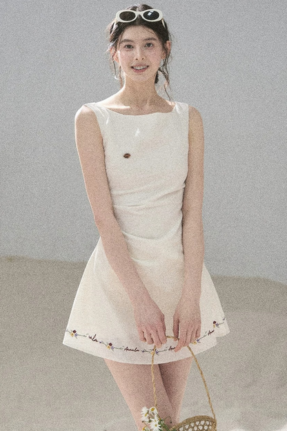 French Embroidery A-Line Dress