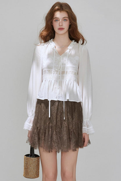 Autumn V-Neck Tencel Shirt